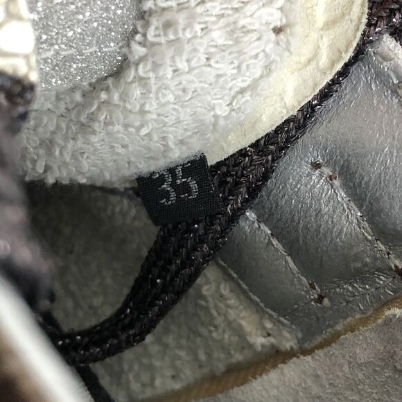 New P448 Skate Snakeskin Print Leather High Top Sneaker Glitter Laces Sz 35/US 5 - Picture 10 of 12